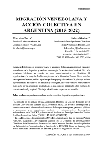 Migración venezolana y acción colectiva en Argentina (2015-2022) – Mercedes Botto y Julieta Nicolao