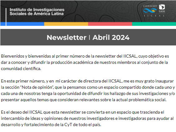 Lanzamiento de la Newsletter IICSAL